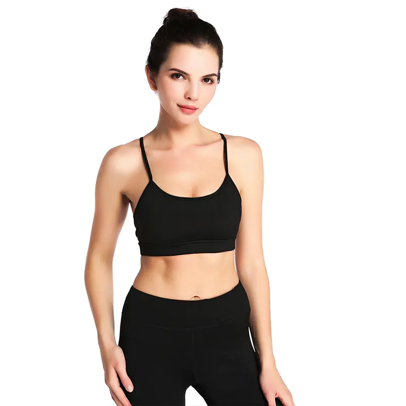 Strappy Removable Padded Racerback Sports Bras for Women